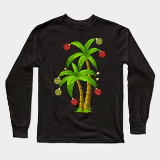 christmas palm tree coconut for boys girls Long Sleeve T-Shirt